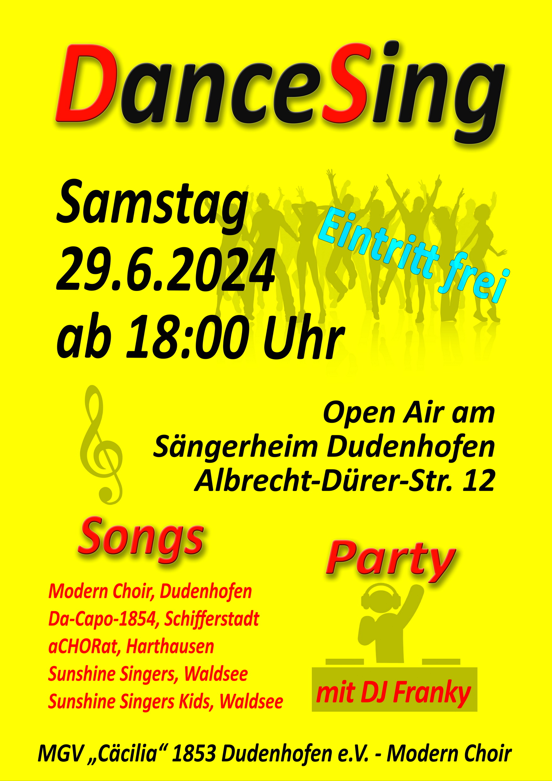 Plakat DanceSing (Quelle: MGV Cäcilia Dudenhofen)